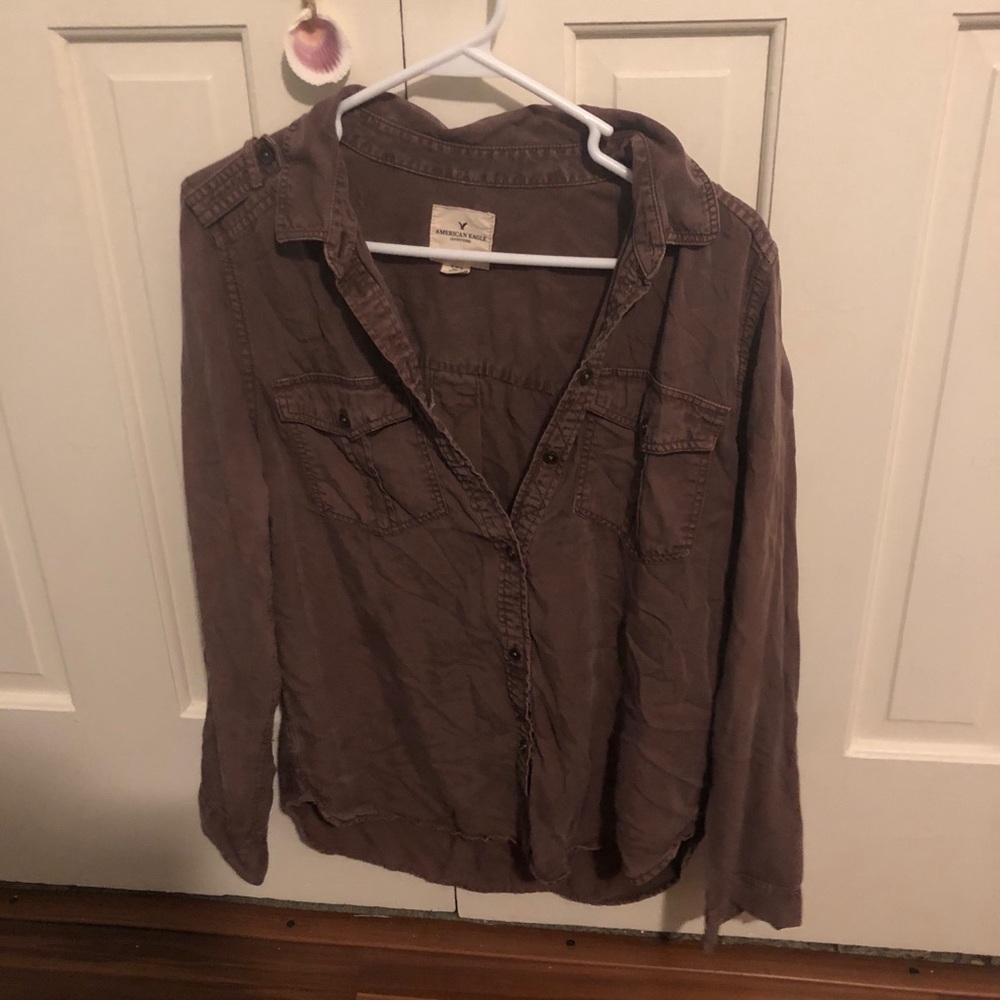 American Eagle Flannel-Type Button Up Shirt